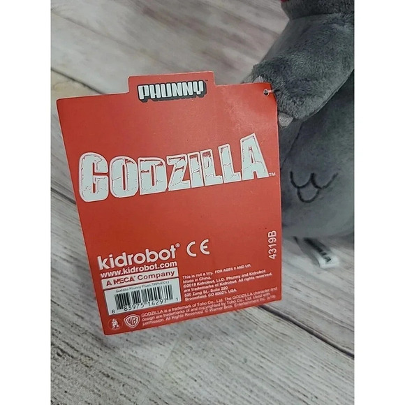 Kidrobot Phunny Plush Godzilla Monster Stuffed Animal Gray 7" 2019 New With Tags - Picture 5 of 6